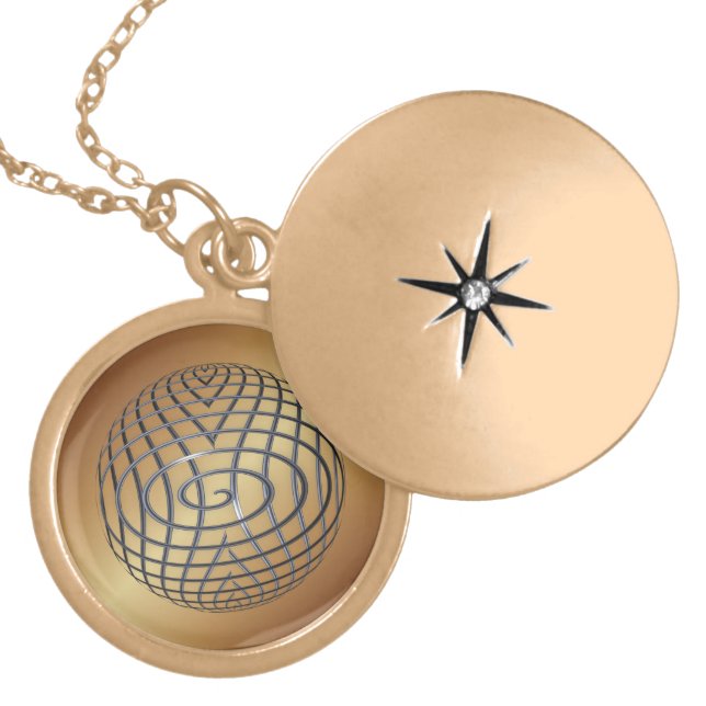 Structural Steel Globe Locket Necklace (Front)