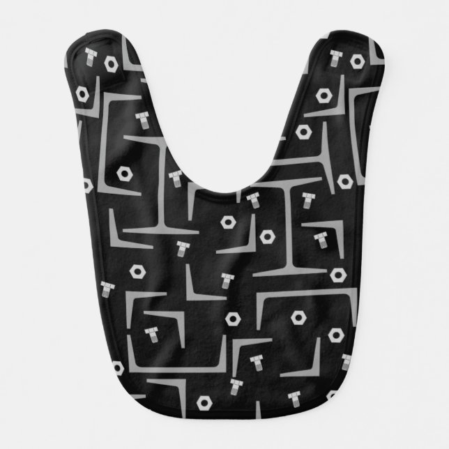 Structural Steel Pattern Baby Bib (Front)