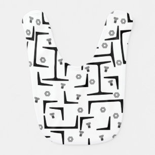 Structural Steel Pattern Baby Bib