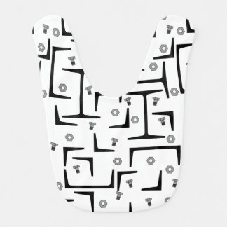 Structural Steel Pattern Baby Bib