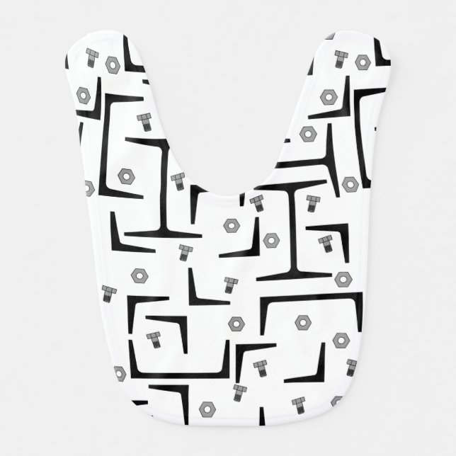 Structural Steel Pattern Baby Bib (Front)