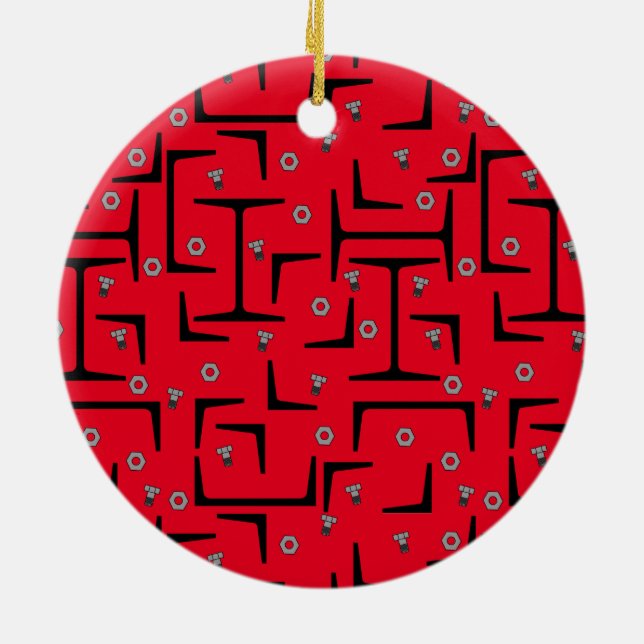 Structural Steel Pattern Ceramic Ornament (Back)