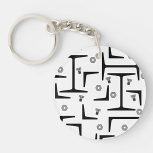 Structural Steel Pattern Keychain