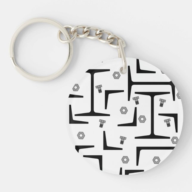 Structural Steel Pattern Keychain (Front)