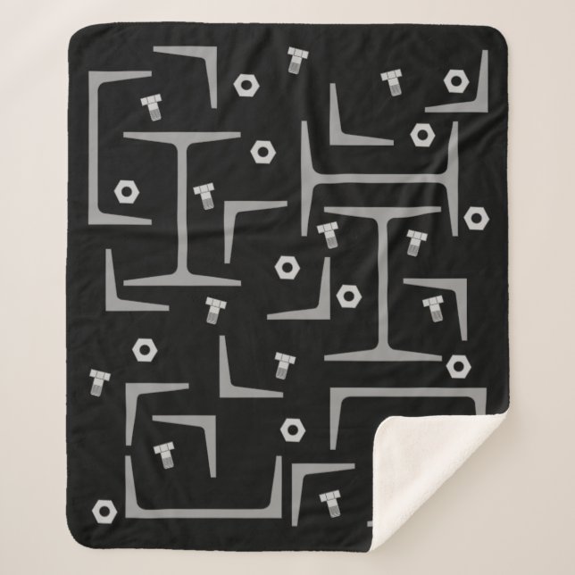 Structural Steel Pattern Sherpa Blanket (Front)