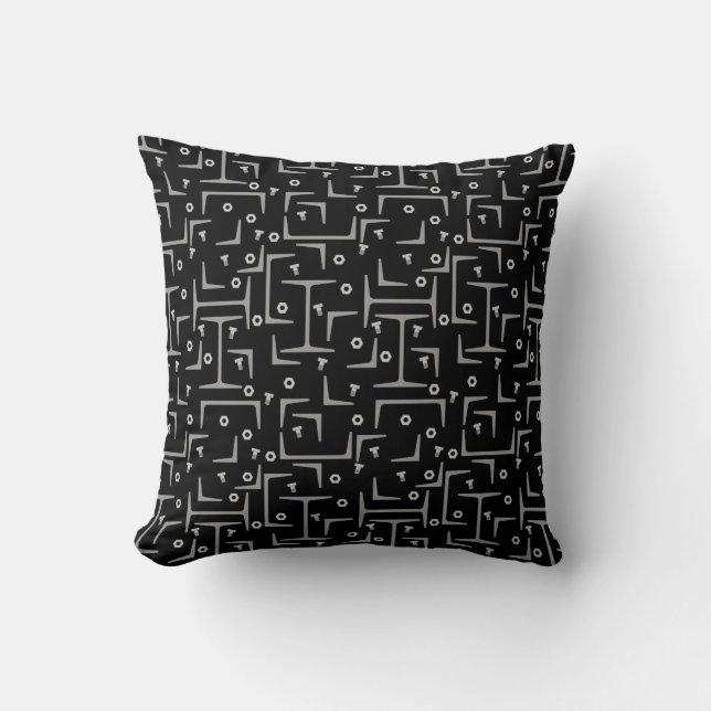 Structural Steel Pattern Throw Pillow (Front)
