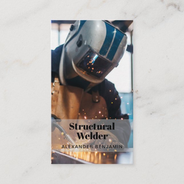 Structural Welder Photo QR Code Business Card (Front)