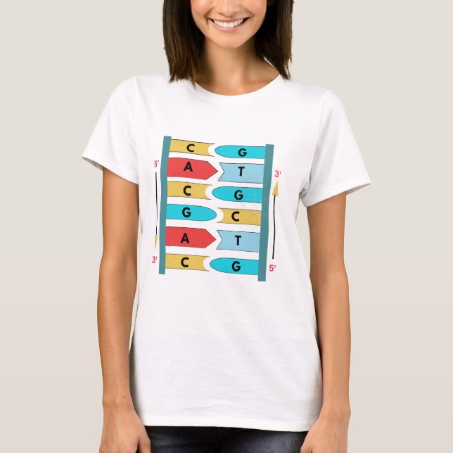 Structure of DNA Molecule , Biology Science Gift  T-Shirt (Front)