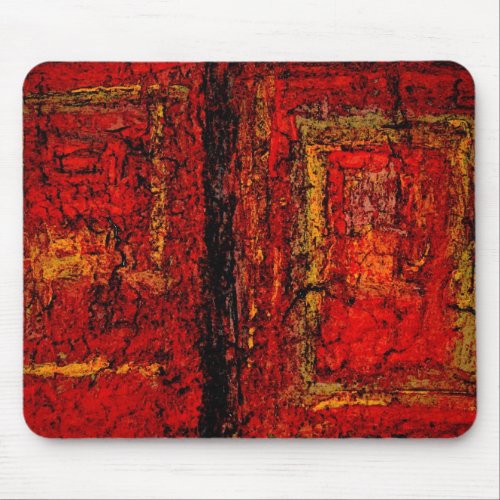 Structure Red African Abstract Mouse Pad