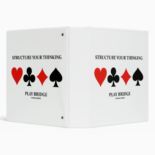 Structure Your Thinking Play Bridge Card Suits 3 Ring Binder