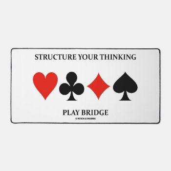 Structure Your Thinking Play Bridge Card Suits Desk Mat by wordsunwords at Zazzle