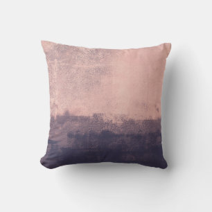 Structured Art Style Pink Navy Blue Throw Pillow