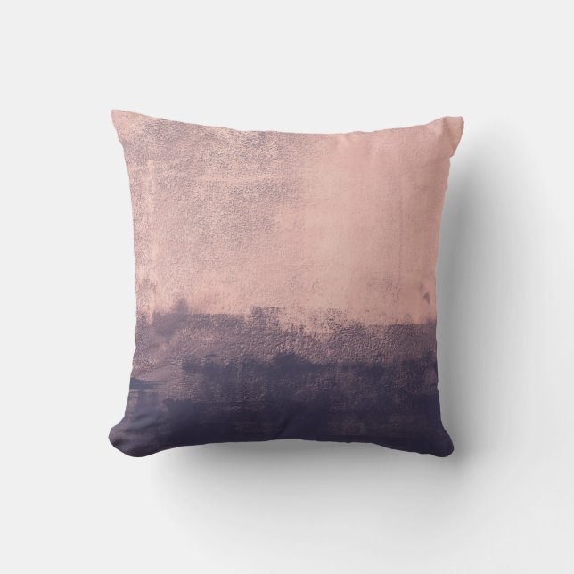 Structured Art Style Pink Navy Blue Throw Pillow (Front)