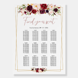 Structured Burgundy Floral Guest Arrangement Foam Board