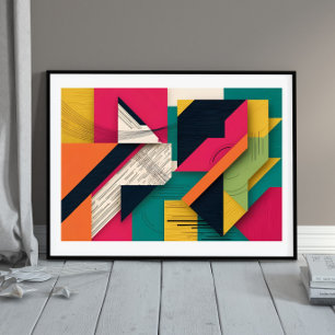 Structured Chaos: Color Block Abstract Poster