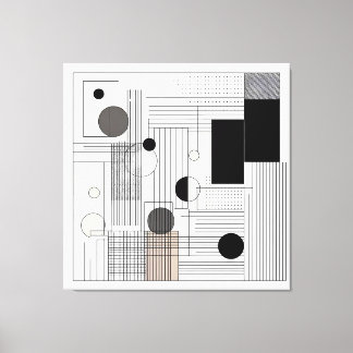 Structured Geometric Matrix Canvas Print