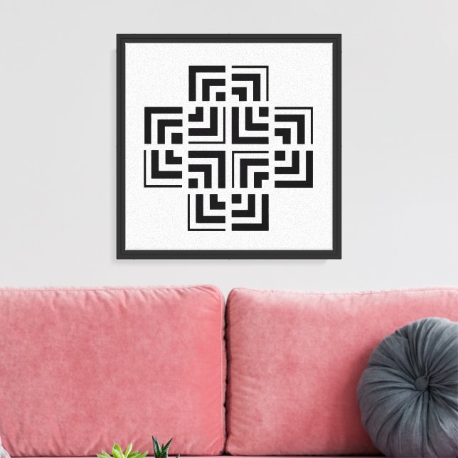 Structured Geometry | Modern Canvas Print (Insitu(LivingRoom))