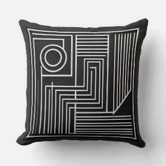 Structured Orbit Lines Throw Pillow