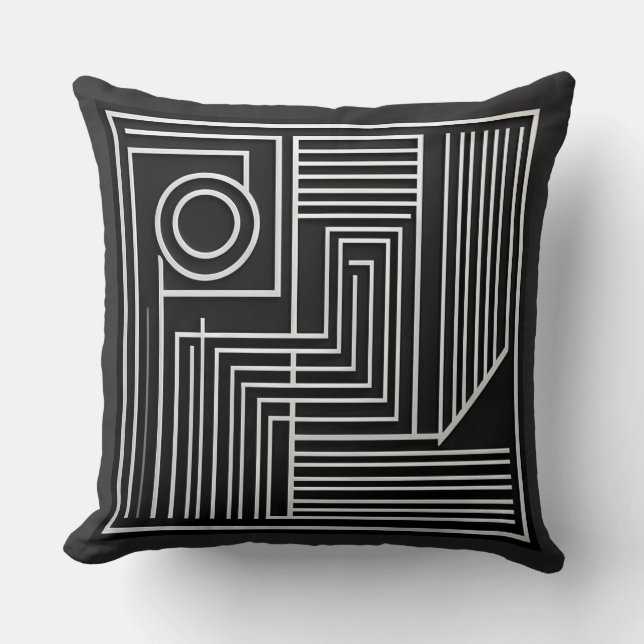 Structured Orbit Lines Throw Pillow (Front)