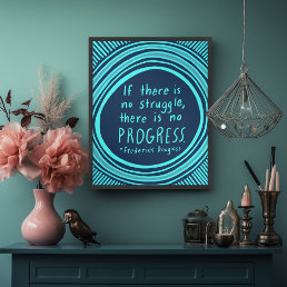 Struggle Progress Douglass Quote Handlettering Poster