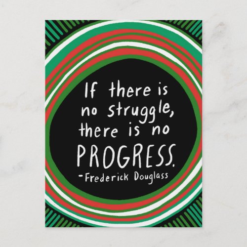 STRUGGLE PROGRESS Douglass Quote Postcard