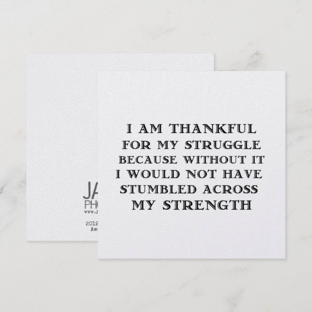 STRUGGLES 5.25 x 5.25 card (Front/Back)
