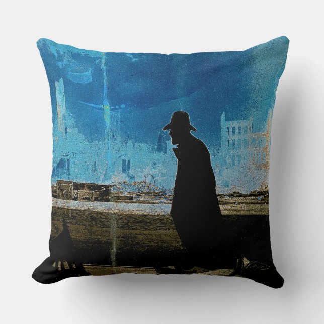 Struggles of Man Walking Through Carnage 1871 Art Throw Pillow (Front)
