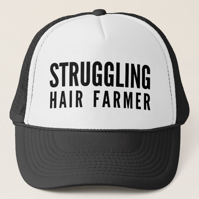 Struggling Hair Farmer Trucker Hat (Front)