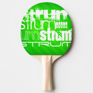 Strum; Neon Green Stripes Ping-Pong Paddle