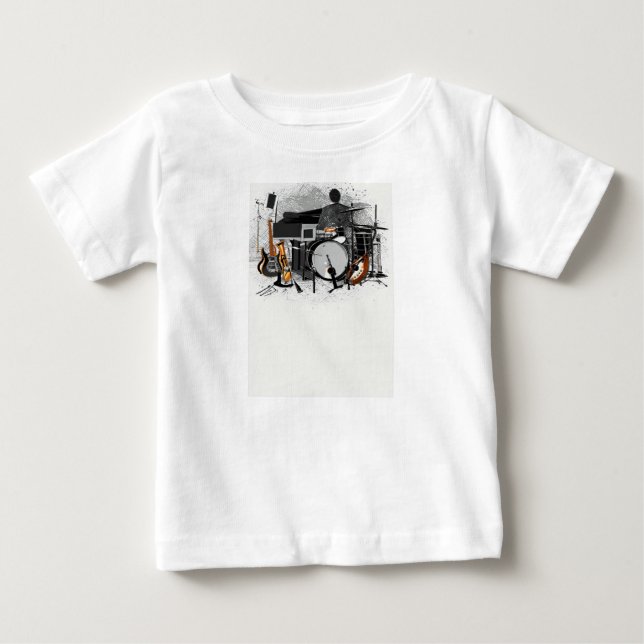 "Strumming Harmony: Guitar Elegance" Baby T-Shirt (Front)