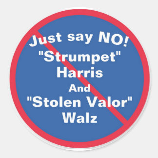 Strumpet and stolen valor classic round sticker