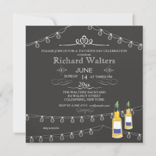 Strung Lights And Beer Father's Day Invitation