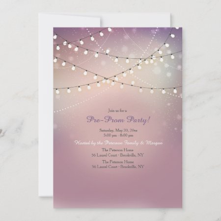 Strung Lights Pre-prom Party Invitation