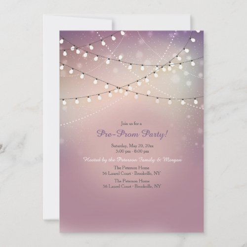 Strung Lights Pre_Prom Party Invitation