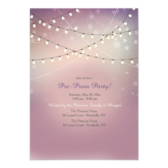 Strung Lights Pre-Prom Party Invitation | Zazzle.com