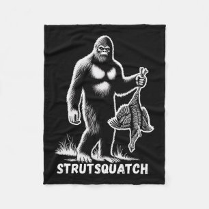 Strutsquatch Bigfoot Sasquatch Funny Youth Turkey  Fleece Blanket