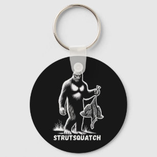 Strutsquatch Bigfoot Sasquatch Funny Youth Turkey Keychain