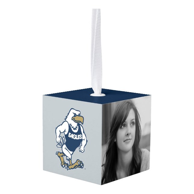 Strutting Eagle Cube Ornament (Back Angled)