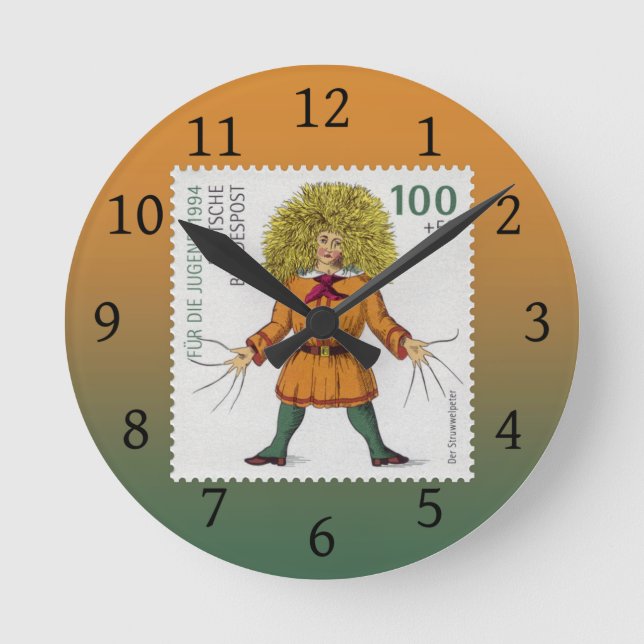"Struwwelpeter" Bad Grooming Habits ~ Unpopular Round Clock (Front)