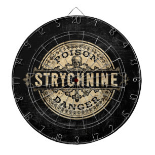 Strychnine Vintage Style Poison Label Dartboard With Darts