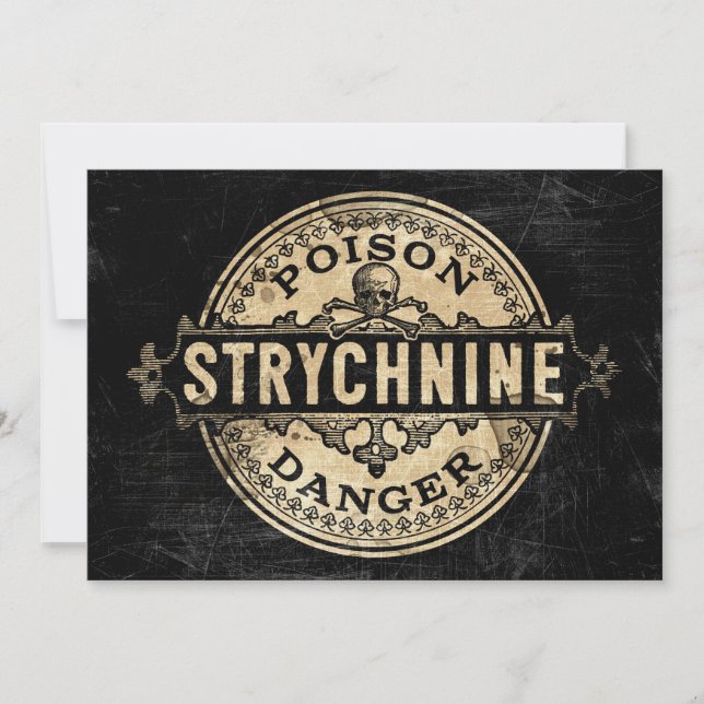 Strychnine Vintage Style Poison Label Invitation (Front)