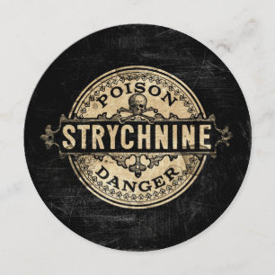 Strychnine Vintage Style Poison Label Invitation