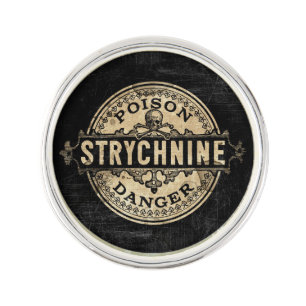 Strychnine Vintage Style Poison Label Lapel Pin
