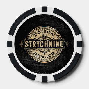 Strychnine Vintage Style Poison Label Poker Chips