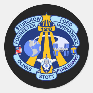 STS-128 CLASSIC ROUND STICKER