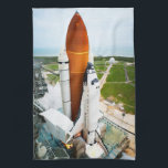 STS-135 Space Shuttle Atlantis Launch Kitchen Towel<br><div class="desc">STS-135 Space Shuttle Atlantis Launch Kitchen Towels is a brilliant photograph of Space Shuttle Atlantis leaving the launch pad at Cape Canaveral Florida U.S.A. Space shuttle Atlantis and its four-member STS-135 crew head toward Earth orbit and rendezvous with the International Space Station,  8 July 2011. Designed by OlympusMons www.zazzle.com/store/olympusmons</div>