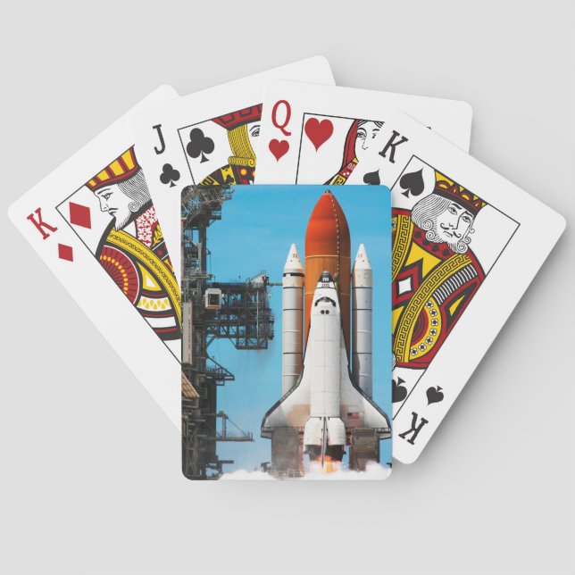 STS-135 Space Shuttle Atlantis Lifting Off Poker Cards (Back)