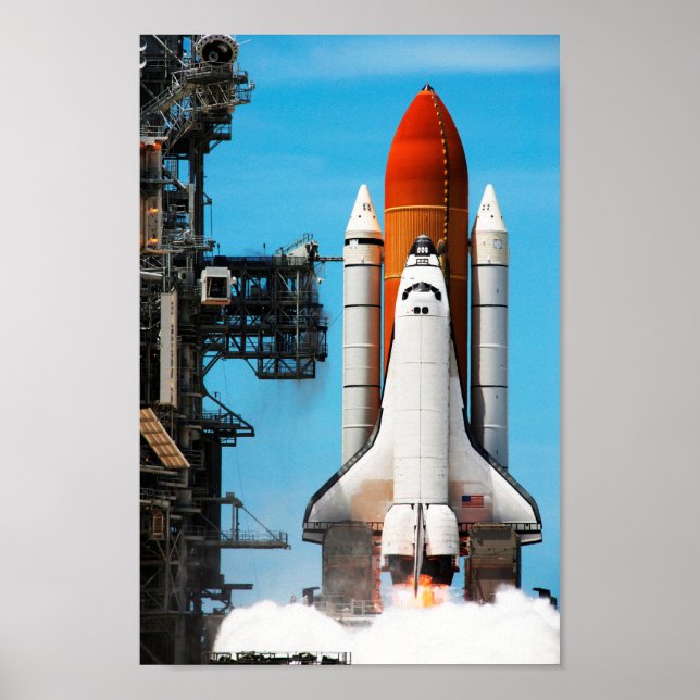 STS-135 Space Shuttle Atlantis Lifting Off Poster (Front)