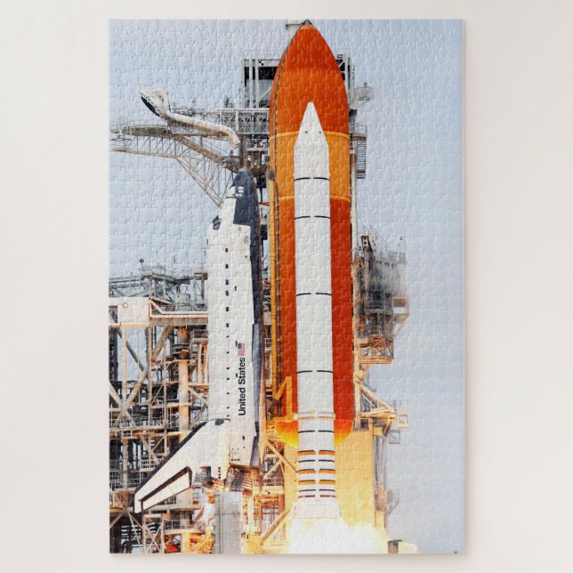 STS-135 Space Shuttle Atlantis Side Photo Launch Jigsaw Puzzle (Vertical)