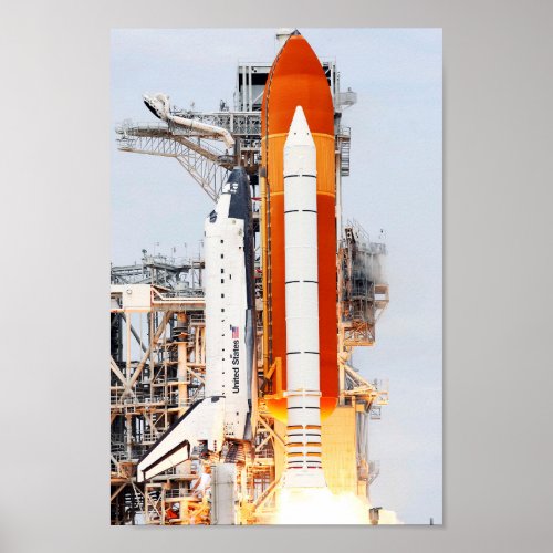STS_135 Space Shuttle Atlantis Side Photo Launch Poster